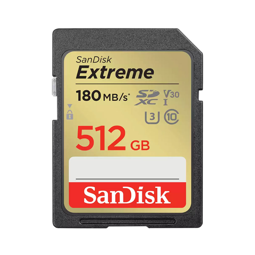 MEMORIA SD SANDISK 512GB EXTREME - R180MB - W130MB - 1