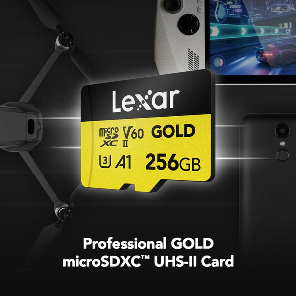 MEMORIA MICRO SD LEXAR PROFESSIONAL 256GB GOLD R:280MB W:180MB - 2