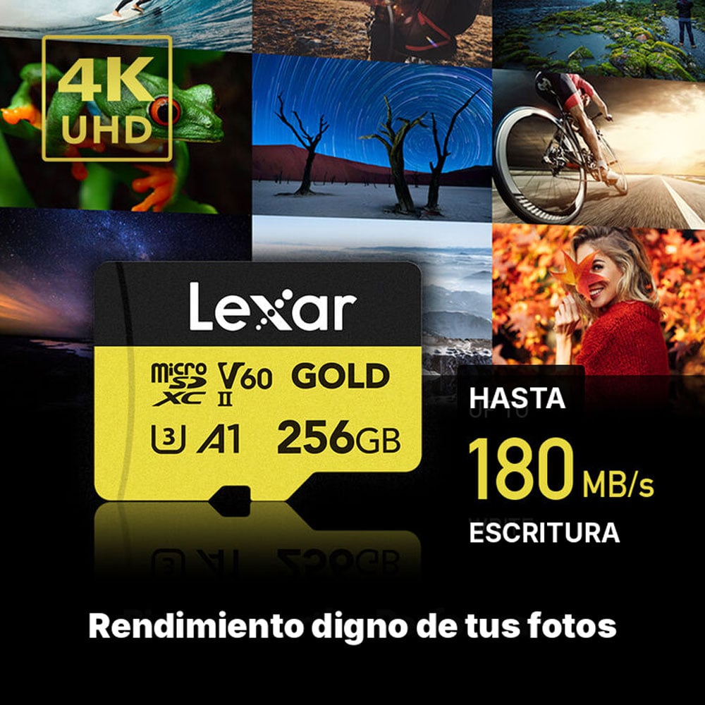 MEMORIA MICRO SD LEXAR PROFESSIONAL 256GB GOLD R:280MB W:180MB - 4