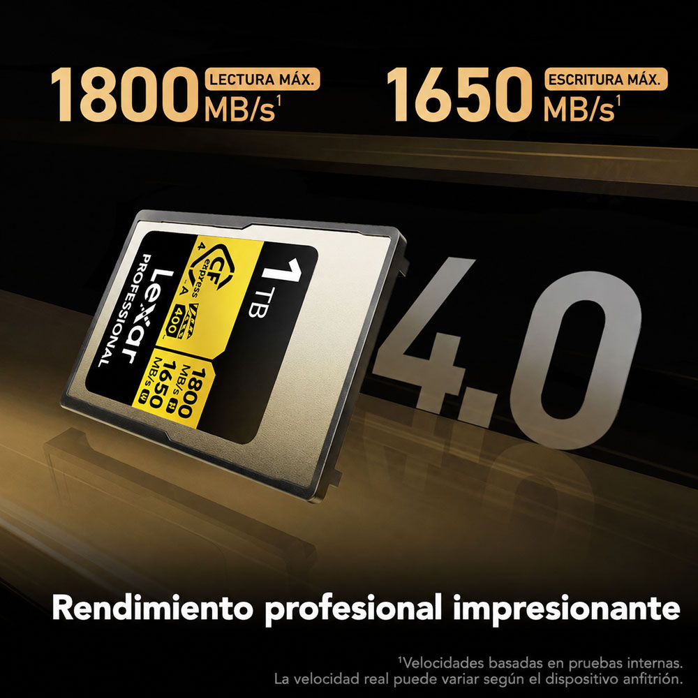 MEMORIA CFEXPRESS 4.0 LEXAR PROFESSIONAL 1TB TYPE A - GOLD SERIES - R:1800MB - W:1650MB - 2