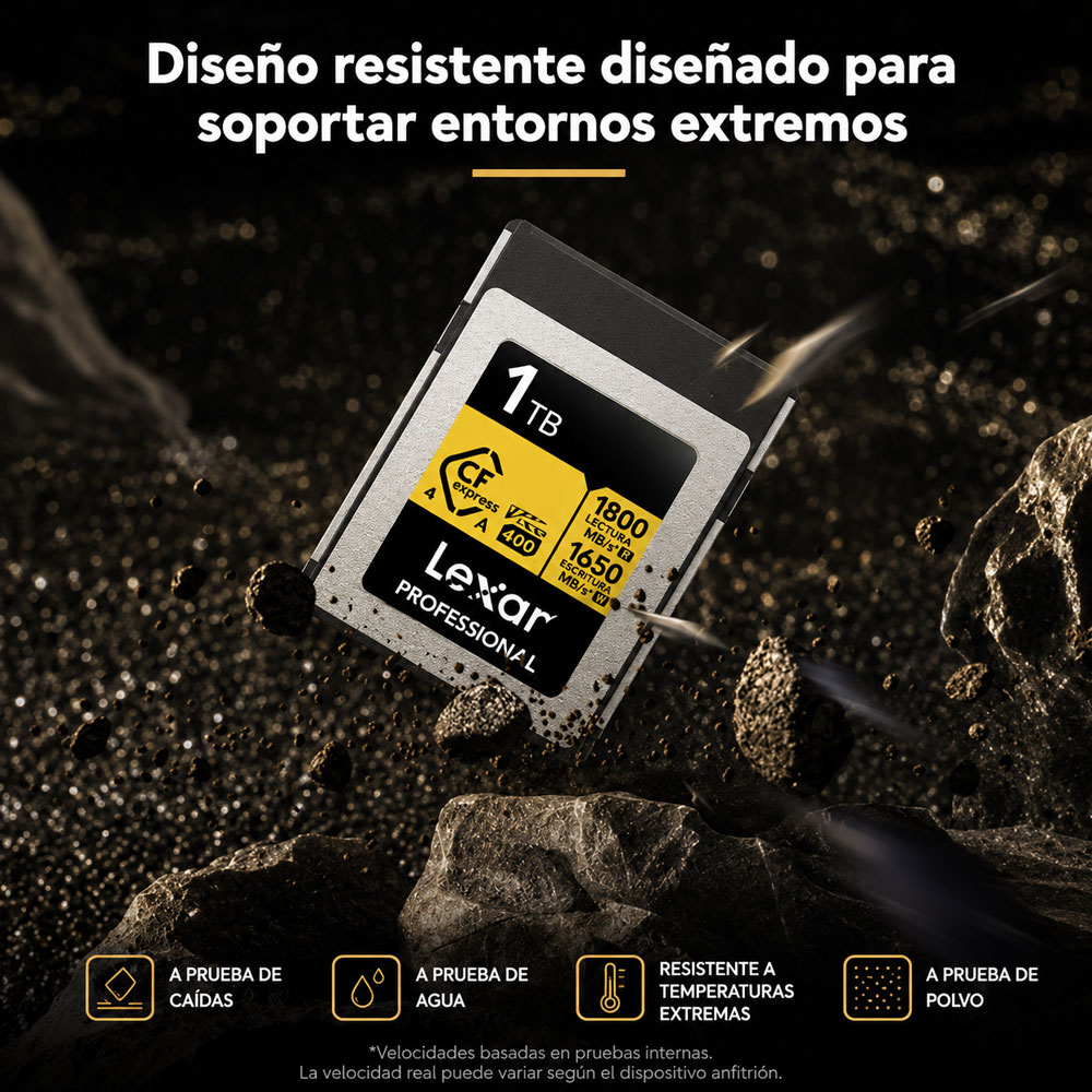 MEMORIA CFEXPRESS 4.0 LEXAR PROFESSIONAL 1TB TYPE A - GOLD SERIES - R:1800MB - W:1650MB - 5