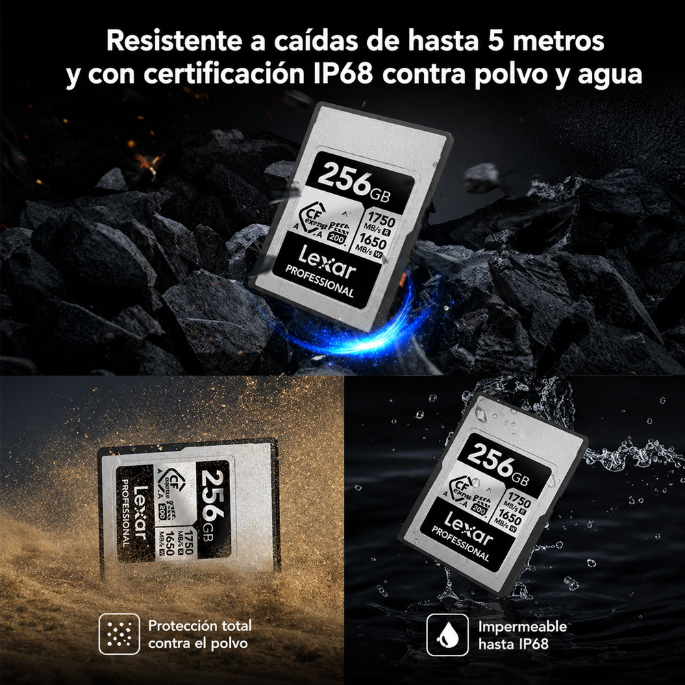MEMORIA CFEXPRESS 4.0 LEXAR PROFESSIONAL 256GB TYPE A - SILVER SERIES - R:1750MB - W:1650MB - 5