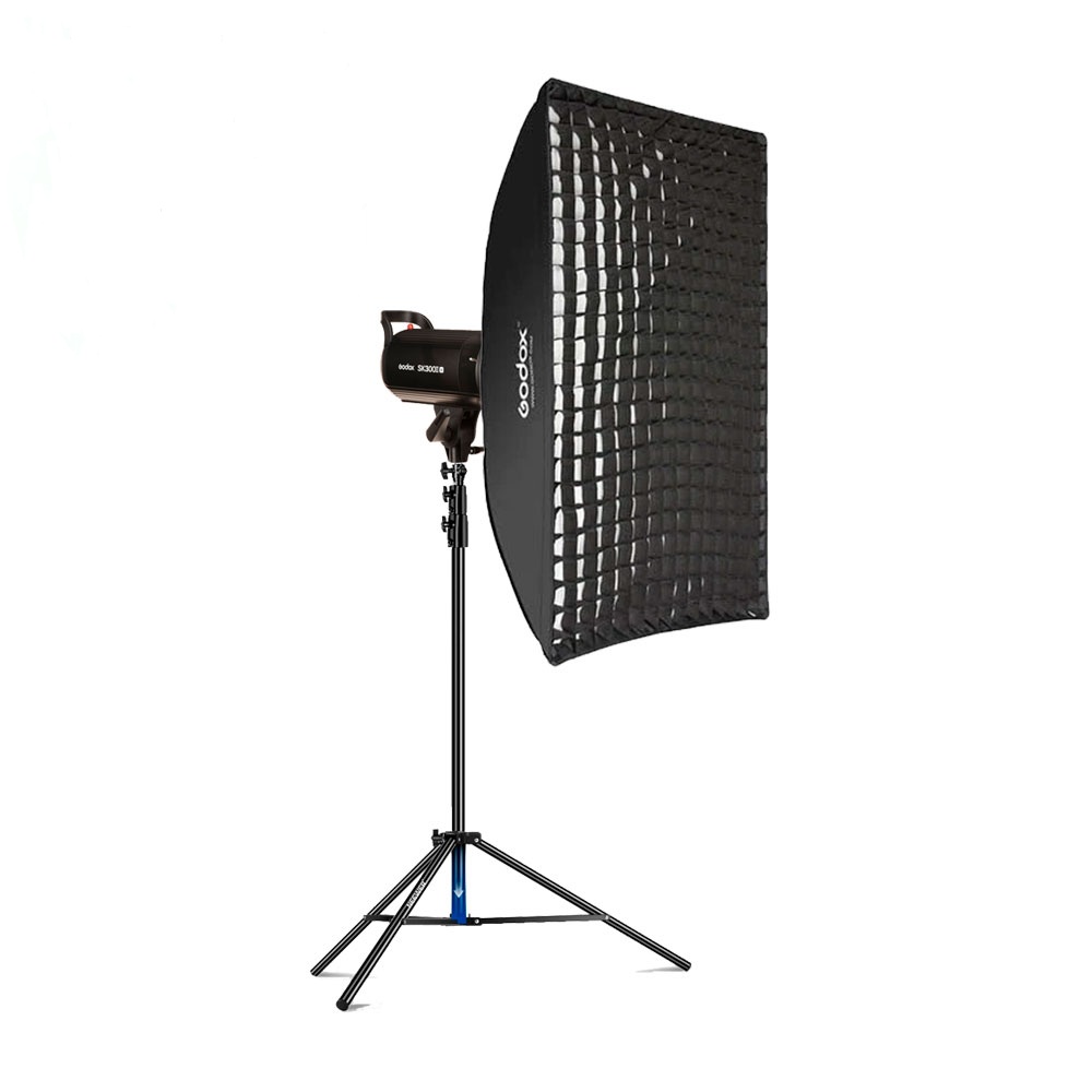 COMBO FLASH GODOX SK300II-V + PARANTE + SOFTBOX FW80120 - 1