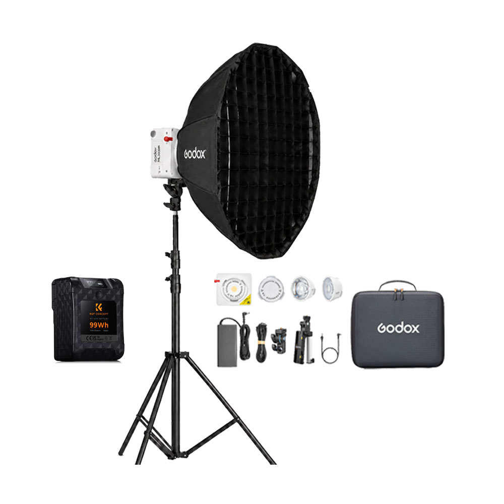 LUZ CONTINUA GODOX ML100R KIT 2 + PARANTE + SOFTBOX AD-S85 + BATERIA PD65W - 1