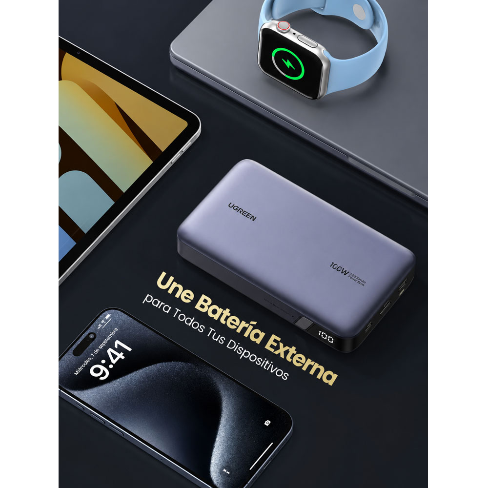 POWERBANK UGREEN 20,000MAH 100W FAST CHARGING MODELO: PB720 - 6