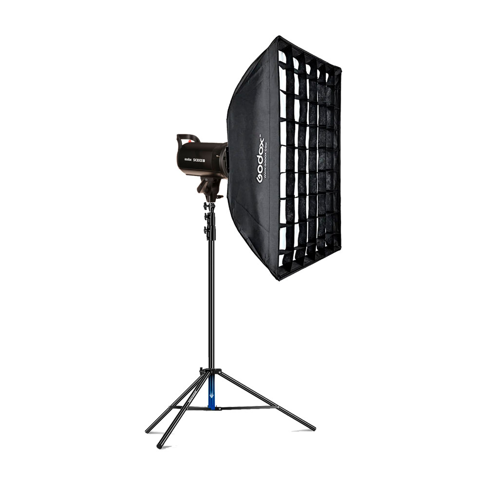 COMBO FLASH GODOX SK300II-V + PARANTE + SOFTBOX FW6090 - 1