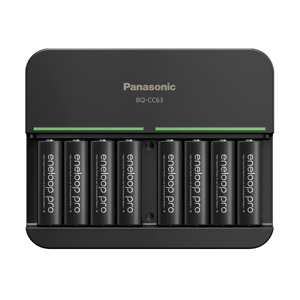 PILAS RECARGABLES PANASONIC ENELOOP PRO 2500MAH X8 AA + CARGADOR BQ-CC63 - 1