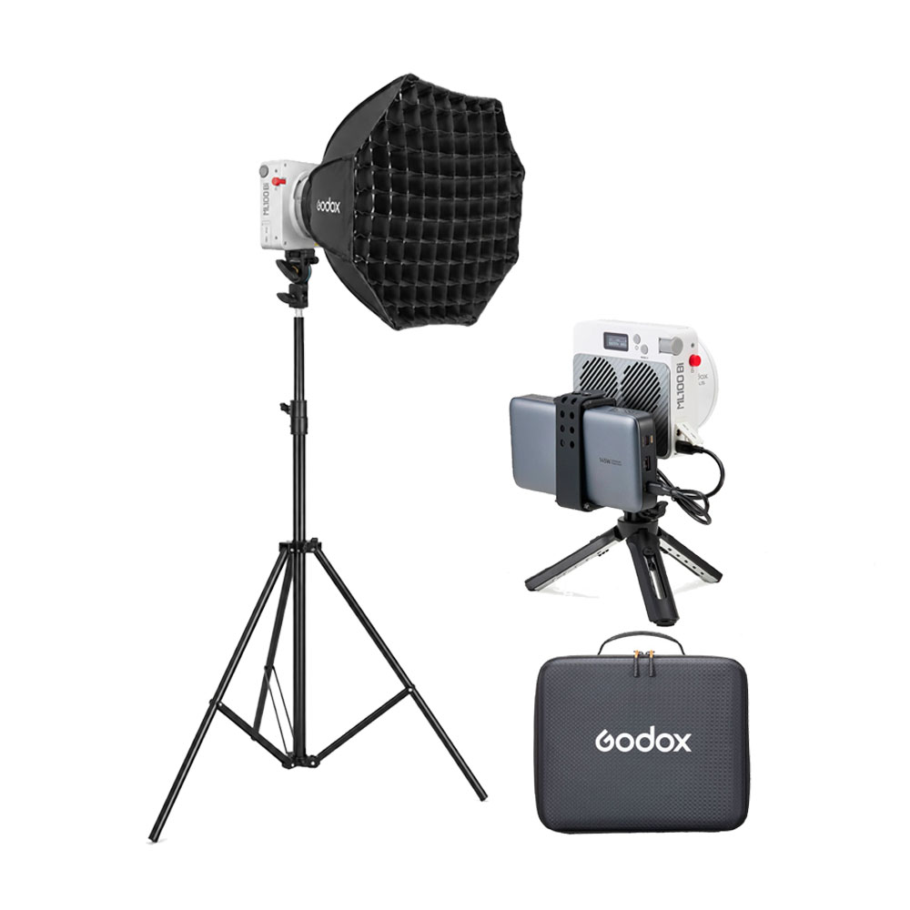 LUZ CONTINUA GODOX ML100BI KIT 1 + PARANTE + SOFTBOX AD-S60S - 1