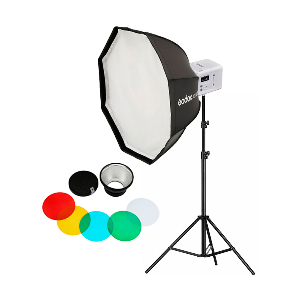 LUZ CONTINUA GODOX ML80BI + PARANTE + SOFTBOX AD-S60S + REFLECTOR AD-R14 - 1