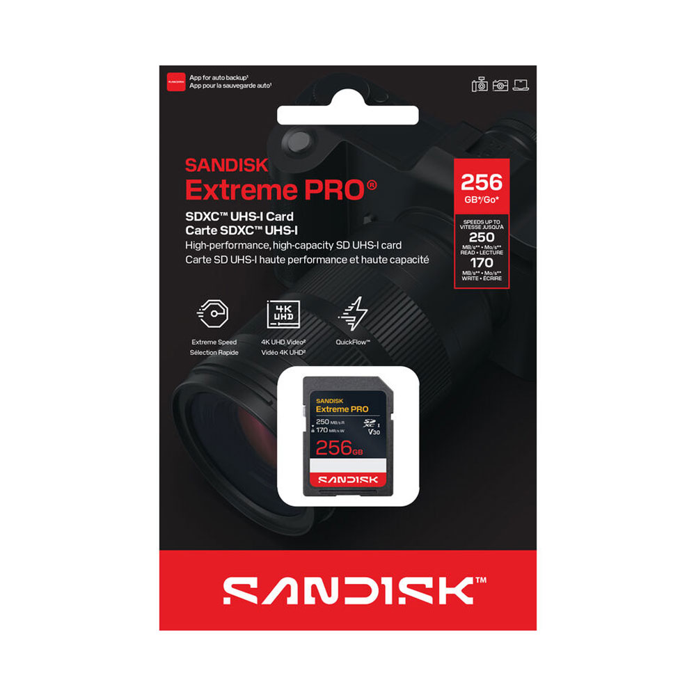 MEMORIA SD SANDISK 256GB EXTREME PRO - R250MB - W170MB - 4