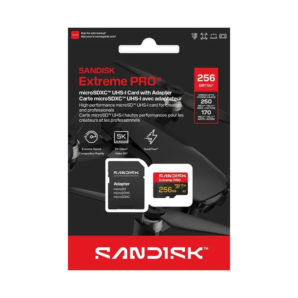 MEMORIA MICRO SD SANDISK 256GB EXTREME PRO - R250MB - W170MB - 2