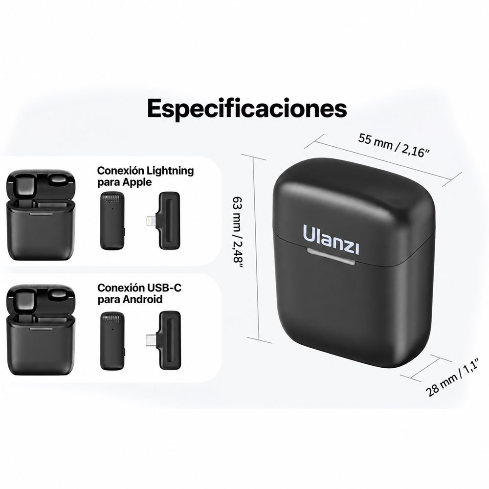 MICROFONO INALAMBRICO ULANZI J11 PARA SMARTPHONE (CONECTOR: TIPO C) - 10