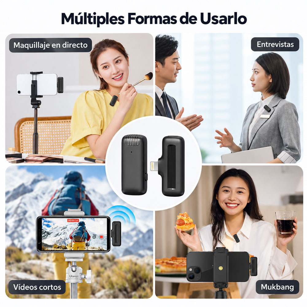MICROFONO INALAMBRICO ULANZI J11 (PARA SMARTPHONE - TIPO LIGHTNING) - 6