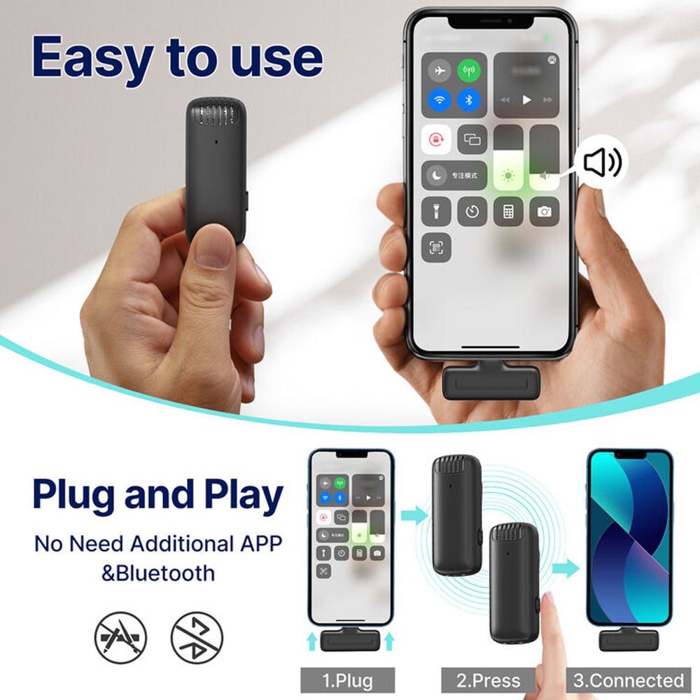 MICROFONO INALAMBRICO ULANZI J12 (PARA SMARTPHONE - TIPO LIGHTNING) - 3