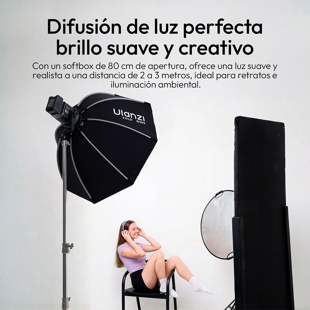SOFTBOX OCTOGONAL ULANZI QS80 (MONTURA BOWENS - ARMADO RAPIDO) - 7