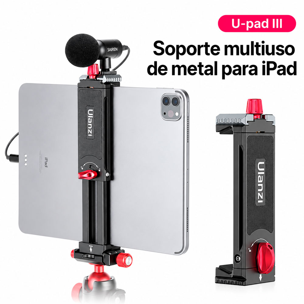 SOPORTE DE TRIPODE METALICO U-PAD III PARA TABLETS Y TELEFONOS - 2