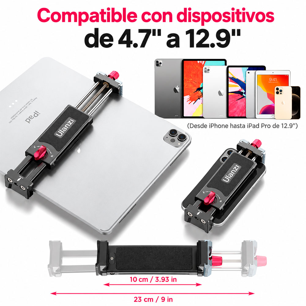 SOPORTE DE TRIPODE METALICO U-PAD III PARA TABLETS Y TELEFONOS - 4