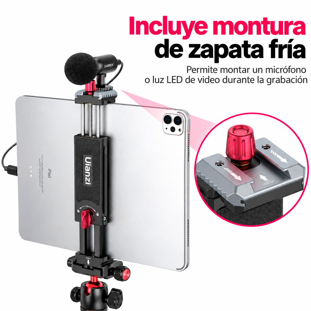 SOPORTE DE TRIPODE METALICO U-PAD III PARA TABLETS Y TELEFONOS - 7