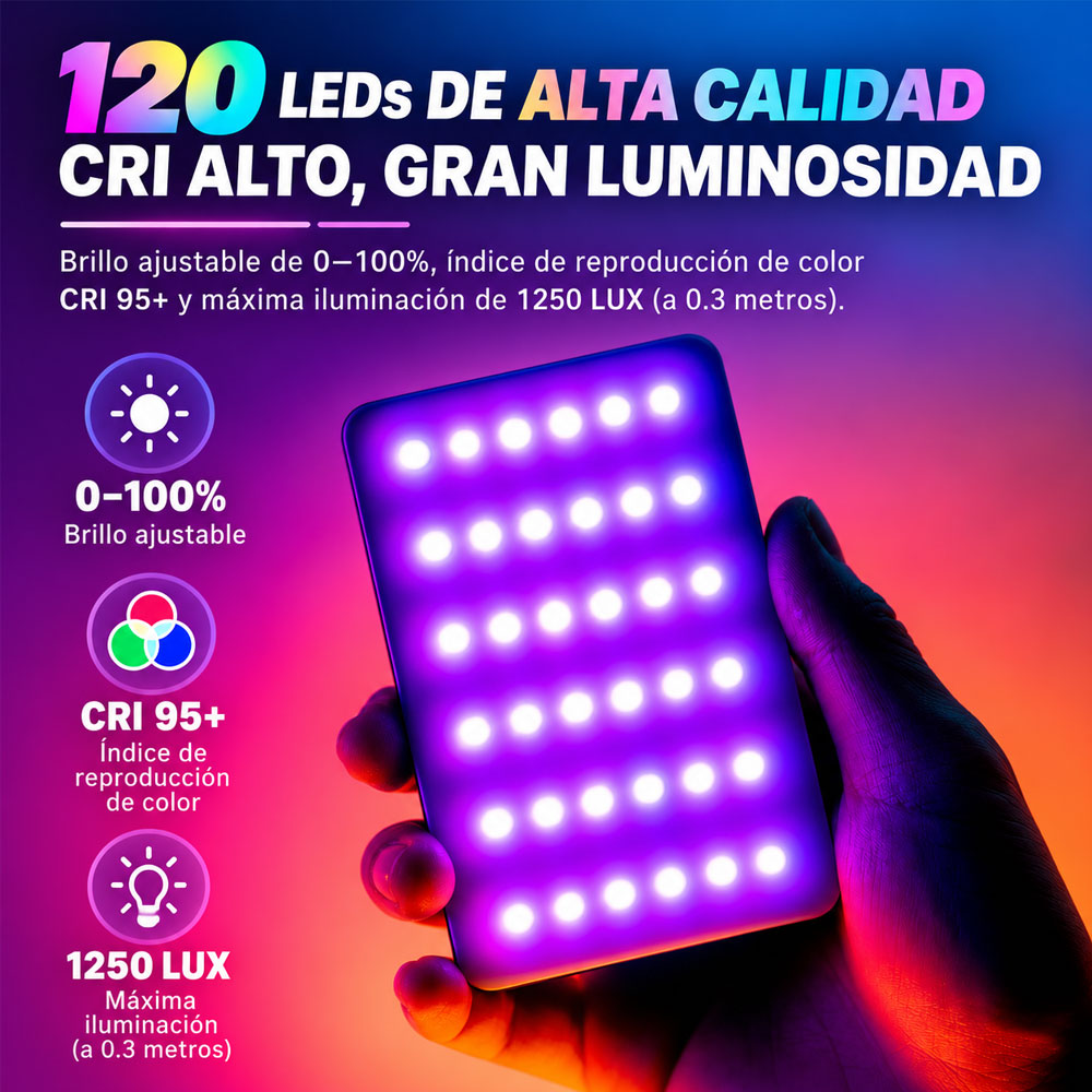 LUZ CONTINUA LED PORTATIL ULANZI VL120RGB - 10