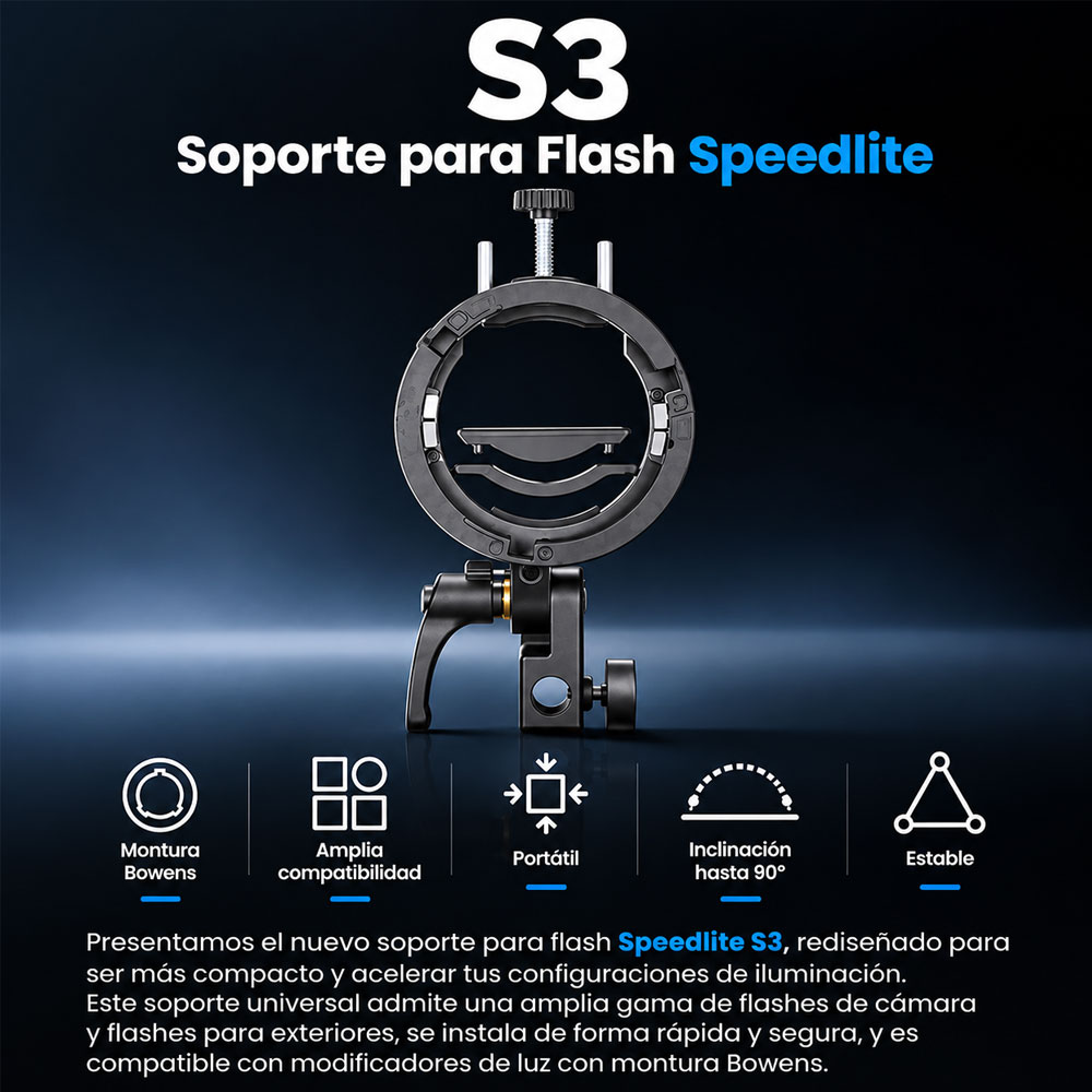 SOPORTE PARA FLASH GODOX S3 - 6