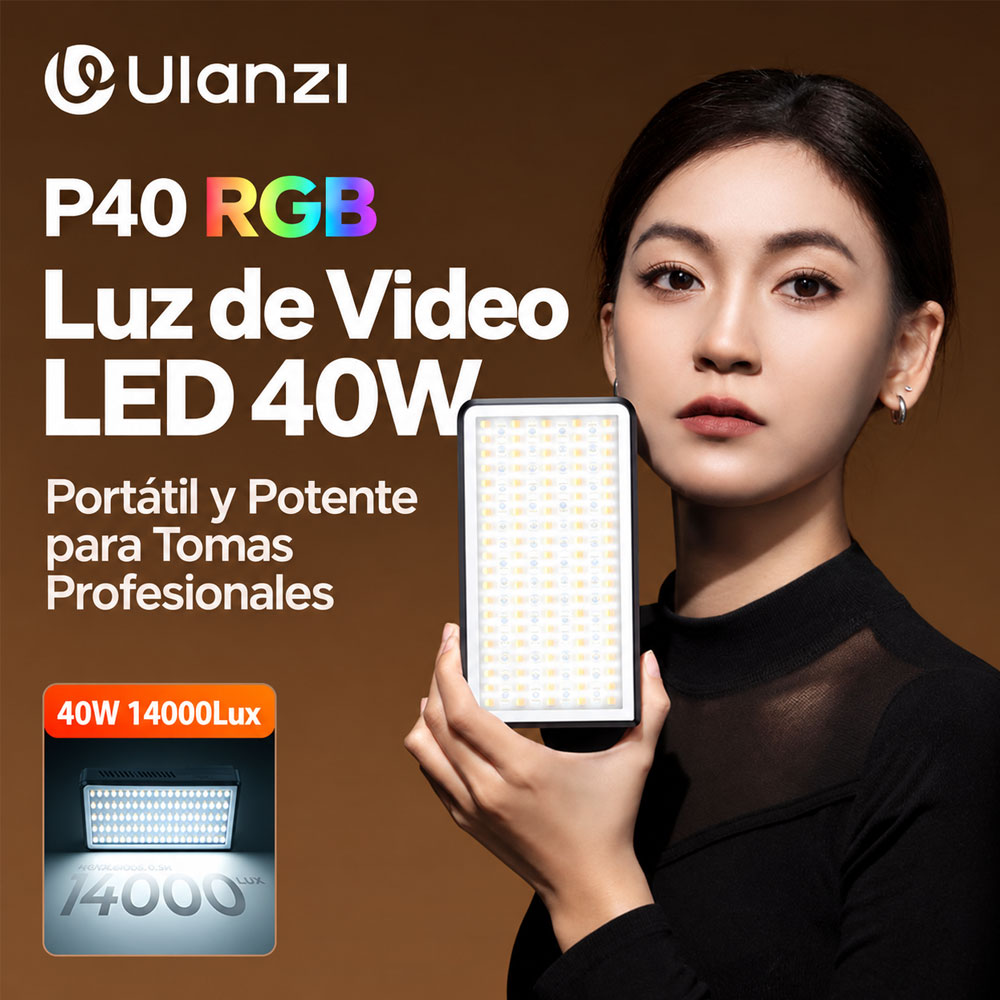 LUZ CONTINUA LED ULANZI LM-P40RGB + DIFUSOR - 2