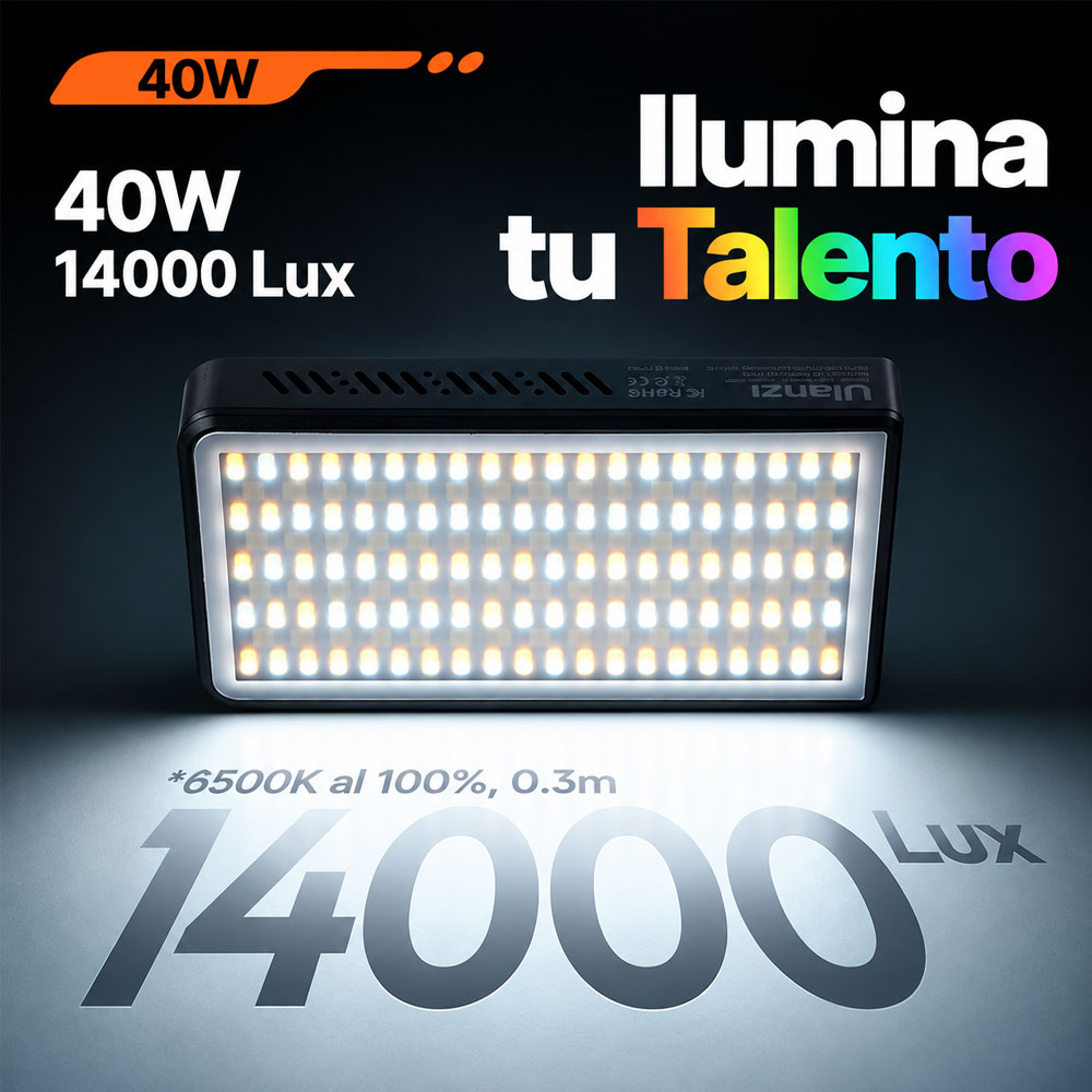 LUZ CONTINUA LED ULANZI LM-P40RGB + DIFUSOR - 4