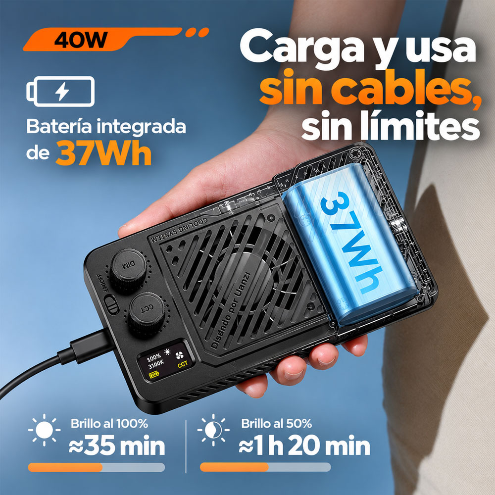 LUZ CONTINUA LED ULANZI LM-P40RGB + DIFUSOR - 5