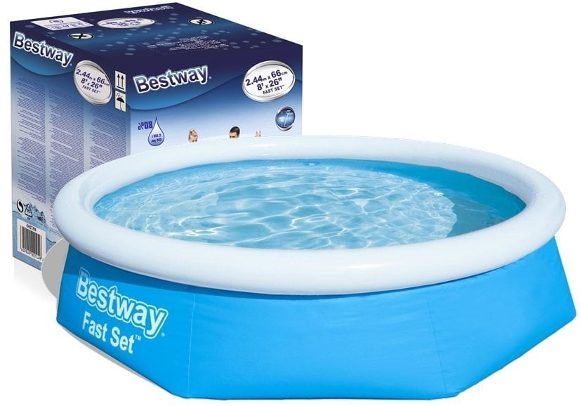 PISCINA BESTWAY CON BORDE INFLABLE 244CM X 66CM - 4