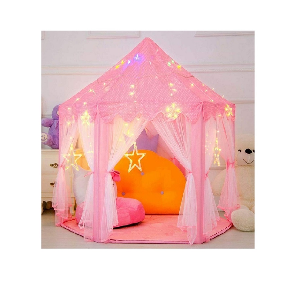CARPA CASTILLO PRINCESA CON LUCES TUL ROSADO - 1