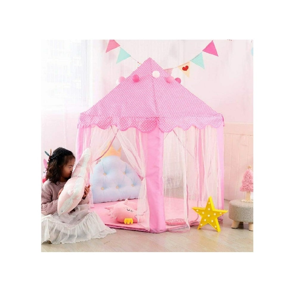 CARPA CASTILLO PRINCESA CON LUCES TUL ROSADO - 2