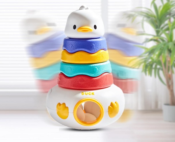 JUEGO APILABLE DE PATO CON HUEVOS DE ENCAJE - 5
