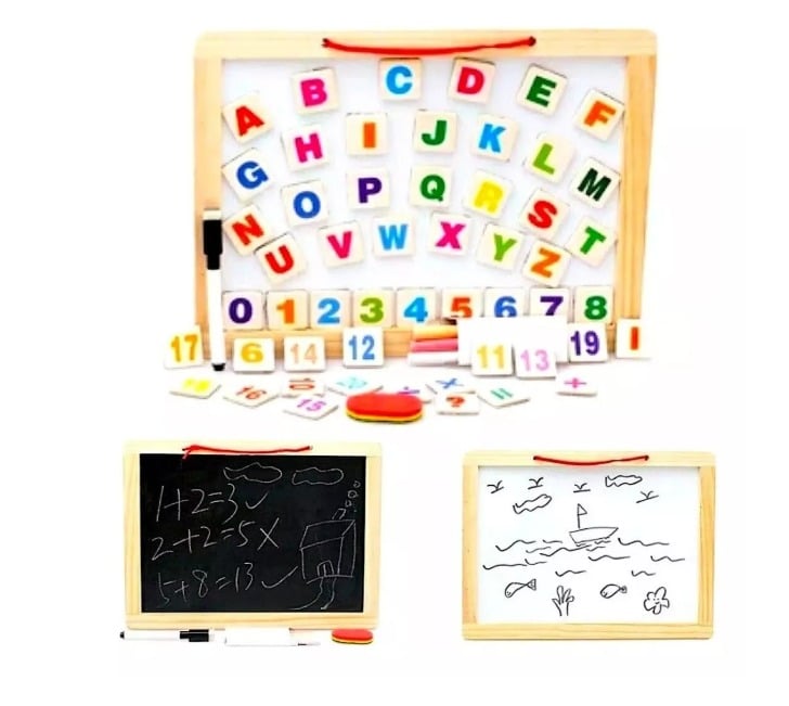 PIZARRA MAGNÉTICA DIDÁCTICA LETRAS Y TIZAS - 4