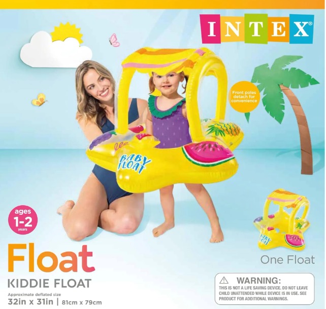 FLOTADOR INFLABLE AMARILLO CON SOMBRILLA - 1