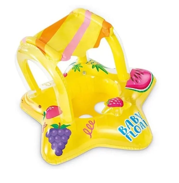 FLOTADOR INFLABLE AMARILLO CON SOMBRILLA - 2