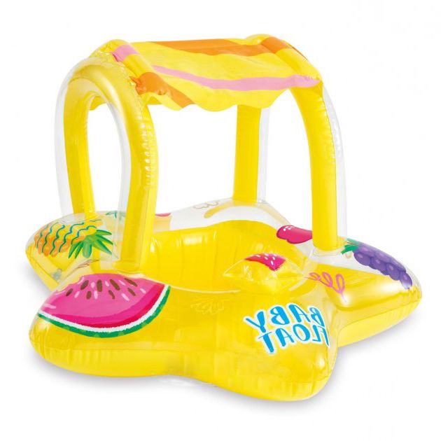 FLOTADOR INFLABLE AMARILLO CON SOMBRILLA - 5