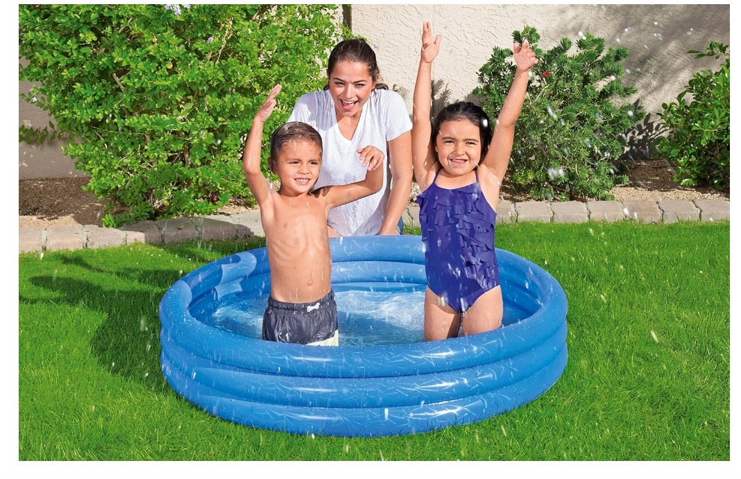 PILETA INFLABLE REDONDA TRES ANILLOS AZUL - 2