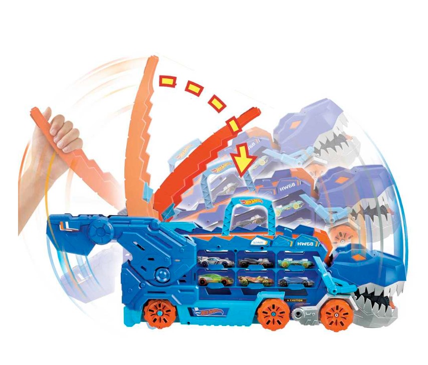 PISTA HOT WHEELS HNG50 JUGUETE SUPER REMOLQUE T-REX - 3
