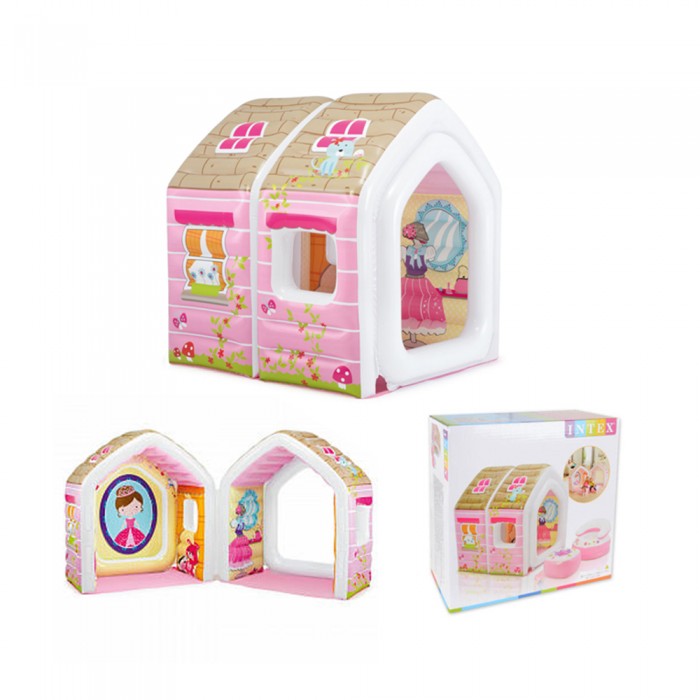 CASITA DE PRINCESAS PARA JUGAR INCLUYE SILLON Y PUF - INTEX - 1