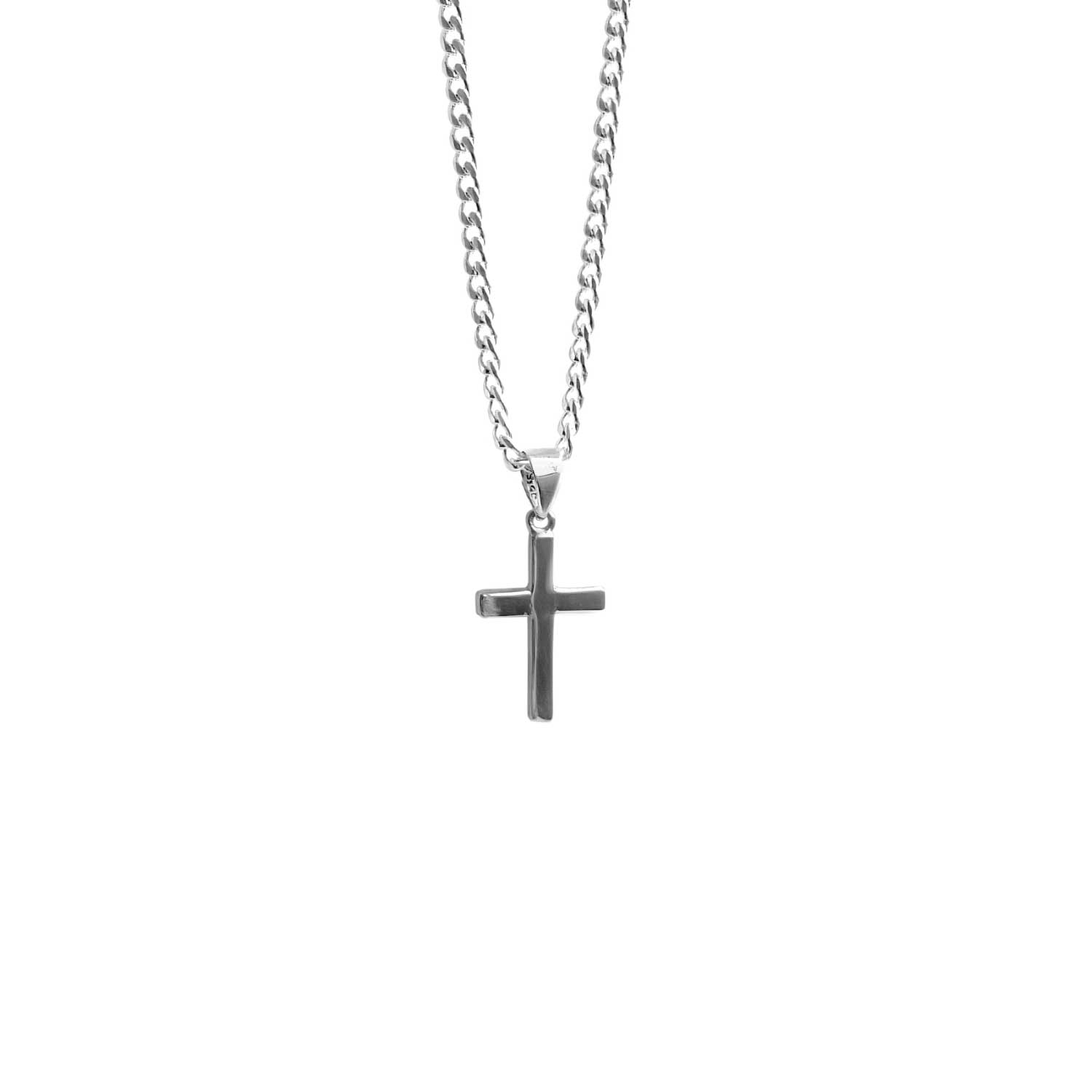 COLLAR BALIQ CRUZ PLANA HOMBRE PLATA 925 - 1