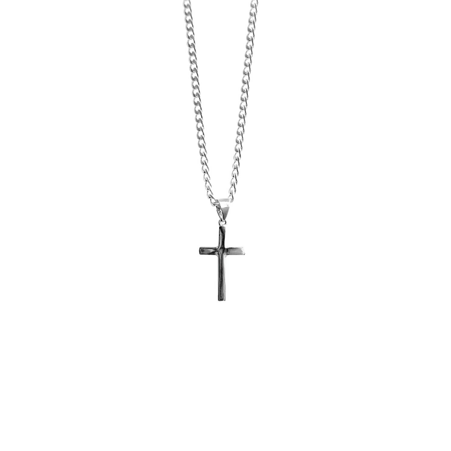 COLLAR BALIQ CRUZ PLANA HOMBRE PLATA 925 - 1