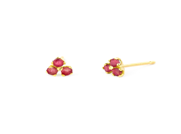 ARETES BALIQ ARG-5650 ORO 18K RUBÍ TU Y YO - 1