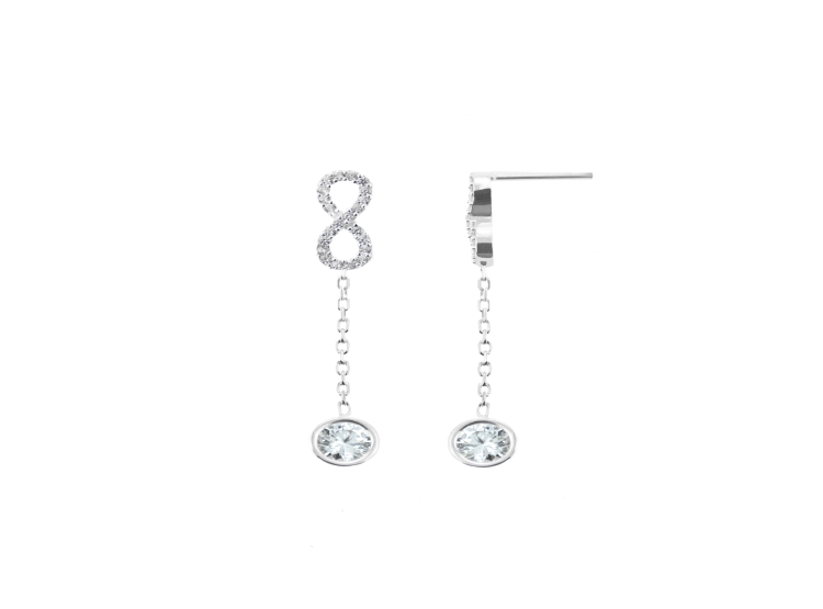 ARETES BALIQ INFINITO ACOLGANTE PLATA 925 - 1