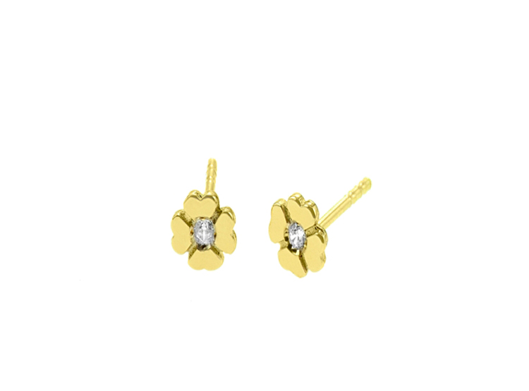 ARETES BALIQ TREBOL ORO 18K - 1