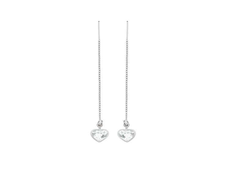 ARETES BALIQ CORAZON BRILLANTE PLATA 925 - 1