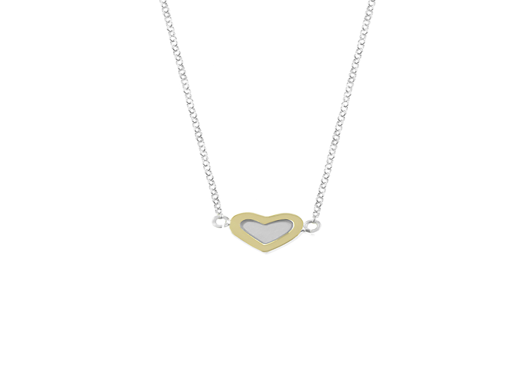COLLAR BALIQ CORAZON CALROLO ORO PLATA - 1