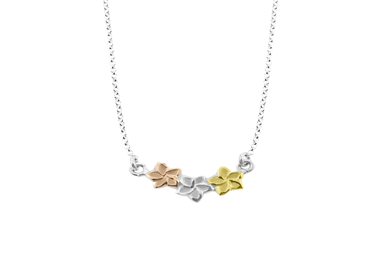 COLLAR BALIQ PETALOS ORO PLATA - 1