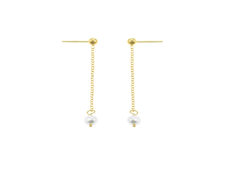 ARETES BALIQ PERLA ACOLGANTE GOLDENSILVER PLATA 925 - 1