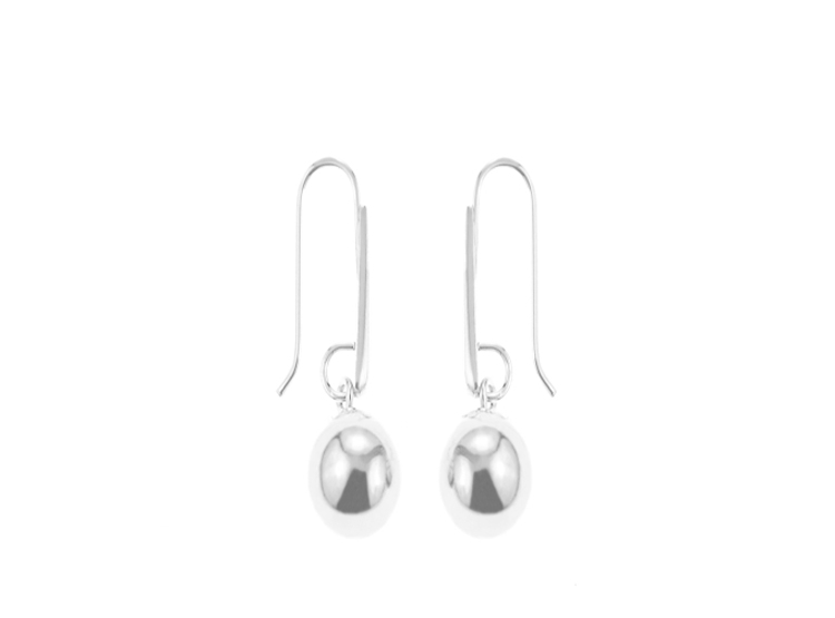 ARETES BALIQ BOLA LISA PLATA 925 MUJER - 1