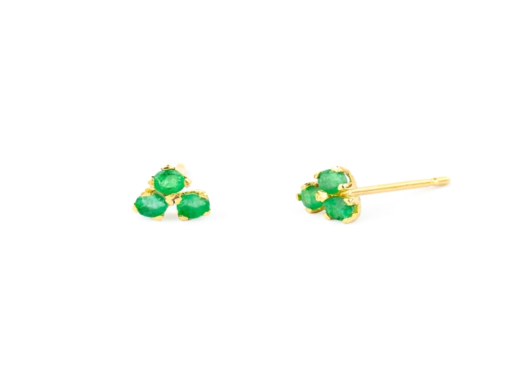 ARETES BALIQ ARG-5652 ORO 18K ESMERALDA TU Y YO - 1