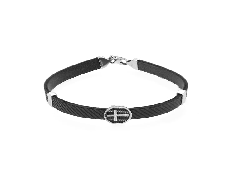 PULSERA BALIQ PUS-5130 PLATA 925 CRUZ REDONDO - 1
